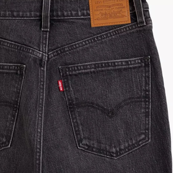 Levis Womens Jeans Sz 28 70s High Flare High Rise Just A Hint Black Denim Hippie - Picture 12 of 16